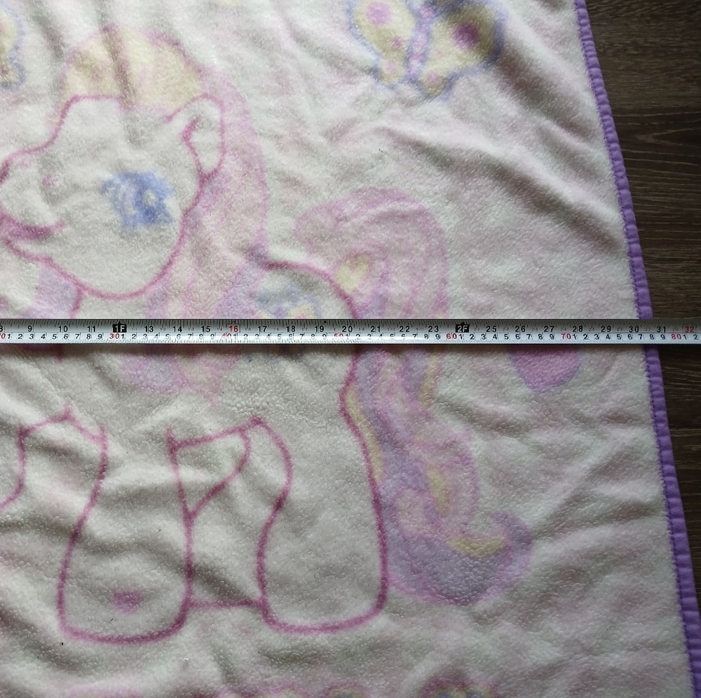Vintage My Little Pony Pink and Purple Kids Blanket G3 Fluttershy - Picture 11 of 11